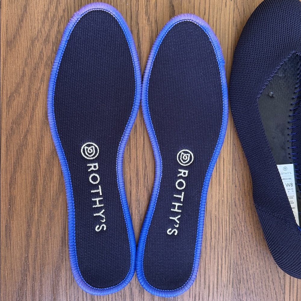 Rothy's Women's Round Toe Navy Flats Size 8 - Picture 7 of 8